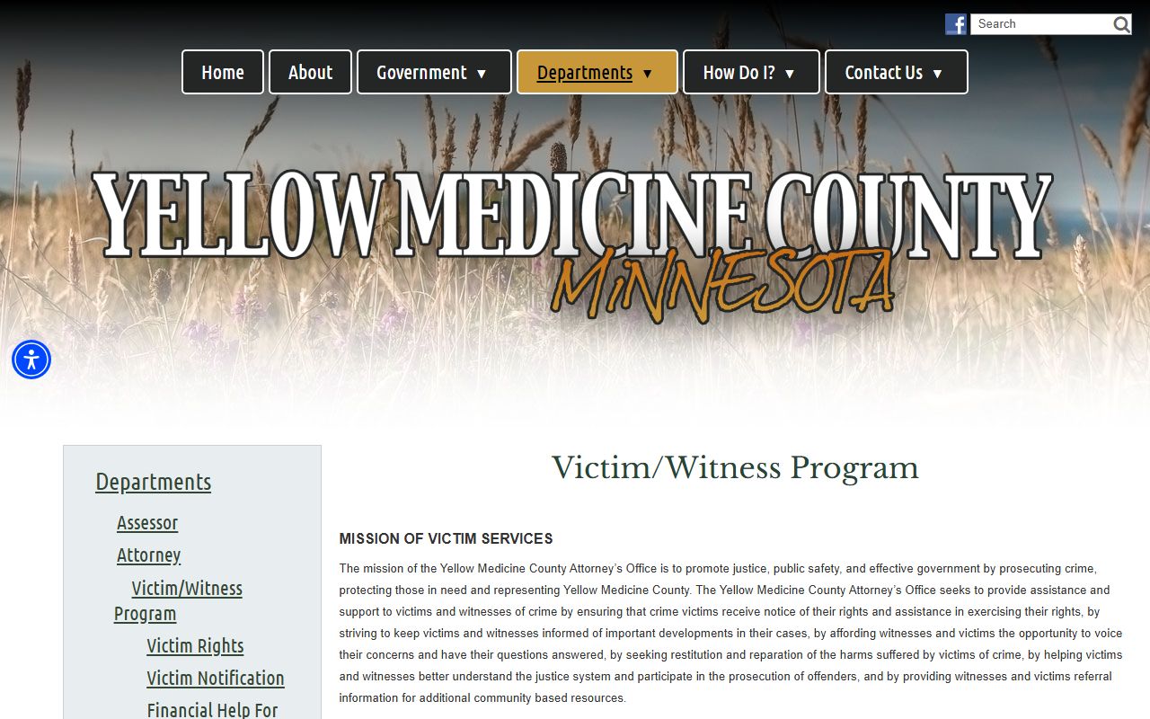 Yellow Medicine County Victim/Witness program page