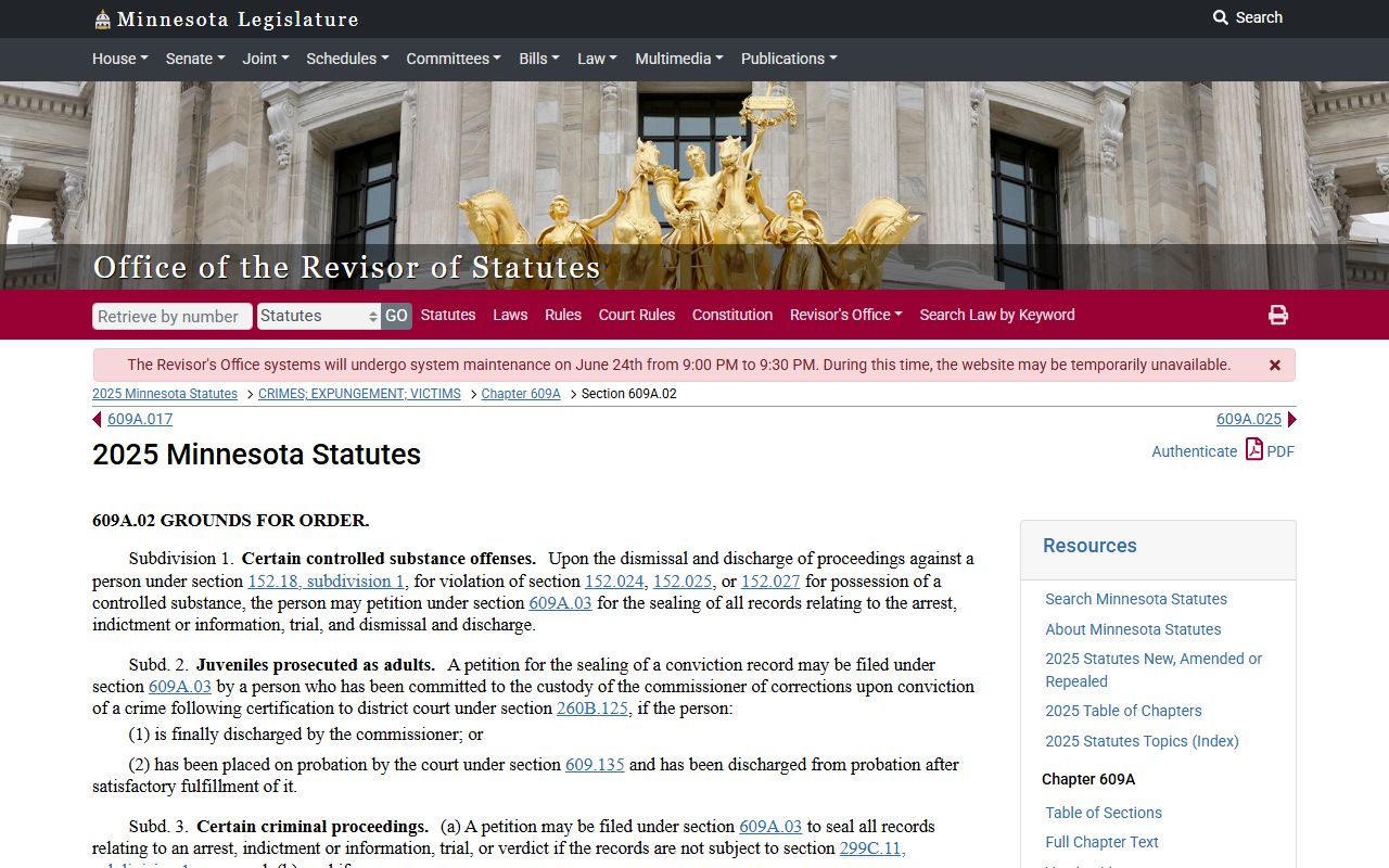 Expungement grounds and limits